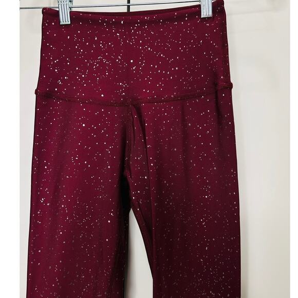 Women's Burgundy and Silver Glitter Leggings - Picture 3 of 7